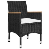 5 Piece Garden Dining Set Black - Side View