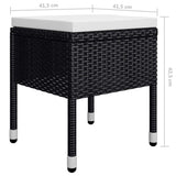 5 Piece Garden Dining Set Black