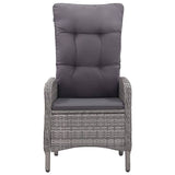 5 Piece Garden Dining Set Grey - 45-Degree Angle