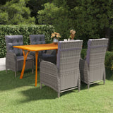 5 Piece Garden Dining Set Grey