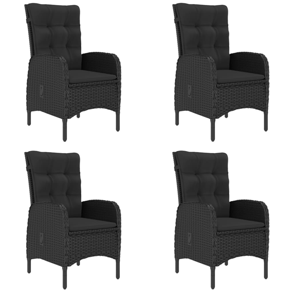 5 Piece Garden Dining Set Black