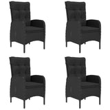 5 Piece Garden Dining Set Black