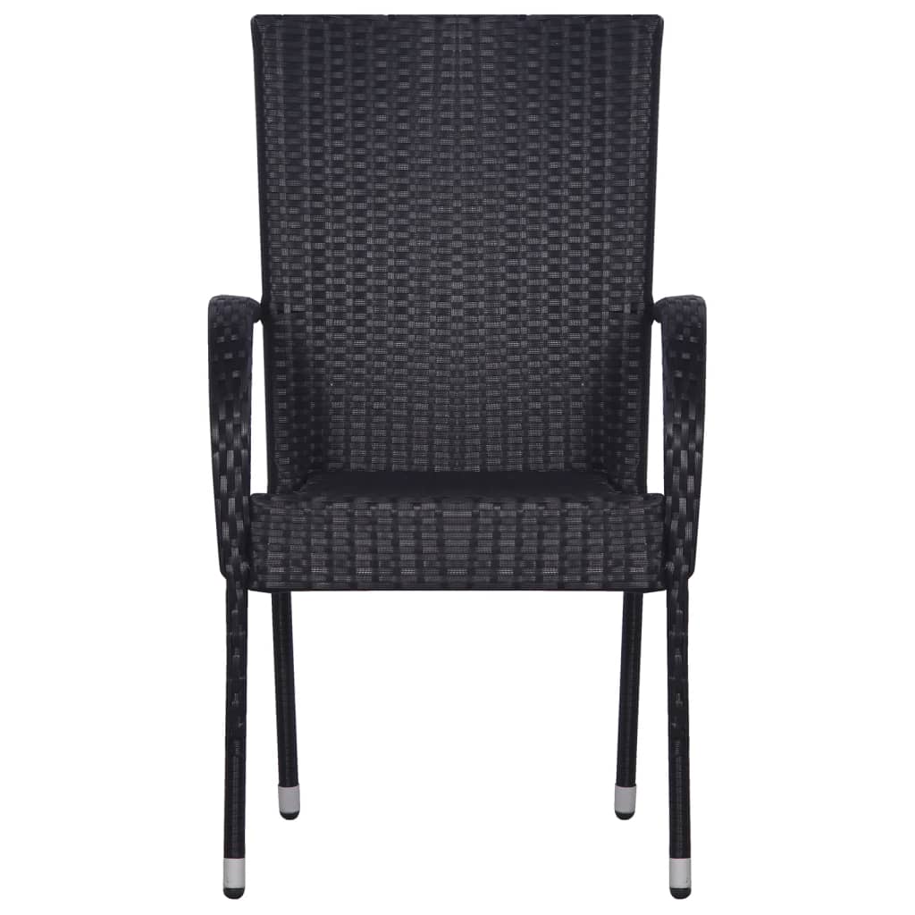 5 Piece Garden Dining Set Black