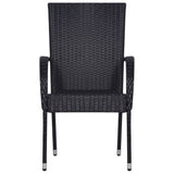 5 Piece Garden Dining Set Black