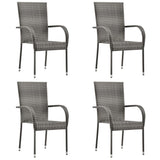 5 Piece Garden Dining Set Grey