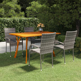 5 Piece Garden Dining Set Grey