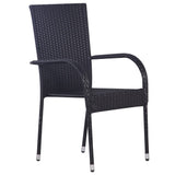 7 Piece Garden Dining Set Black - Close-Up Angle
