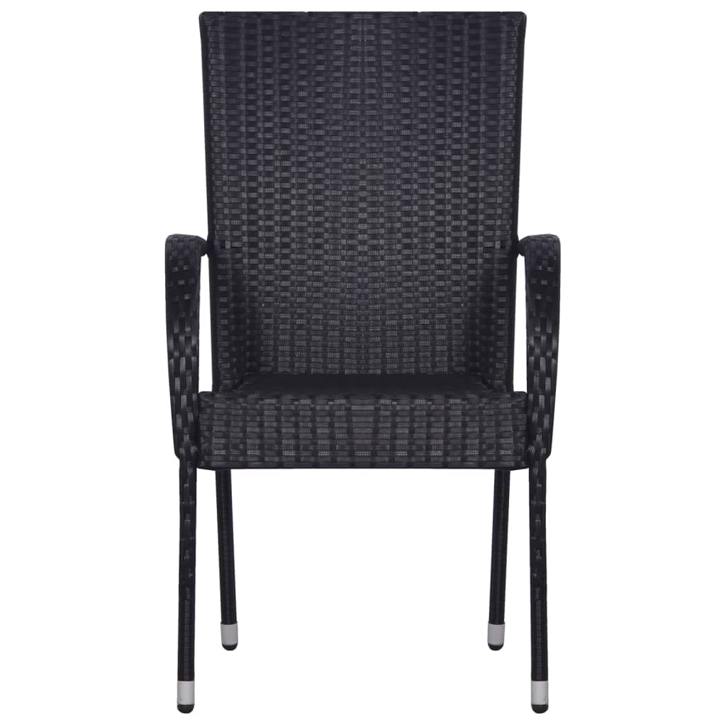 7 Piece Garden Dining Set Black