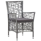5 Piece Garden Dining Set Grey - Side View