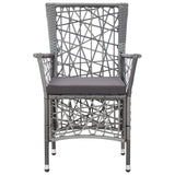 5 Piece Garden Dining Set Grey - Top-Down View