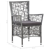 5 Piece Garden Dining Set Grey - Extra Image