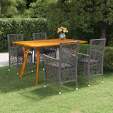 5 Piece Garden Dining Set Grey