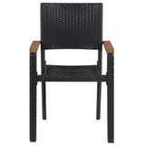 7 Piece Garden Dining Set Black - Close-Up Angle
