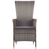 5 Piece Garden Dining Set Grey - Low Angle