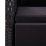 5 Piece Garden Dining Set Black - Rear View