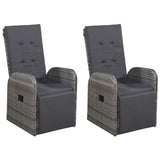 5 Piece Garden Dining Set Grey - Rear View