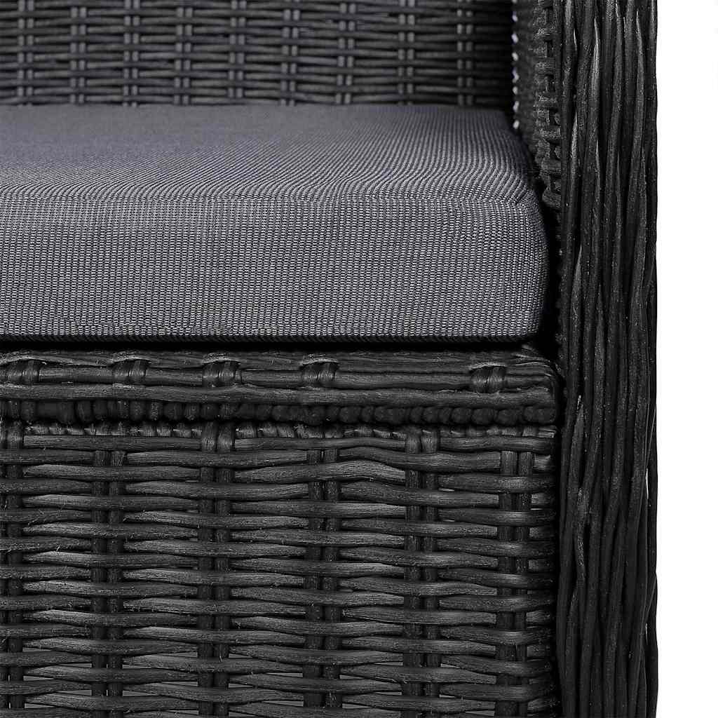 5 Piece Garden Dining Set Black