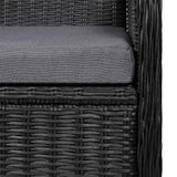 5 Piece Garden Dining Set Black