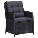 5 Piece Garden Dining Set Black - Close-Up Angle