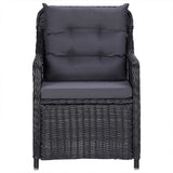5 Piece Garden Dining Set Black
