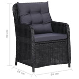 5 Piece Garden Dining Set Black - Extra Image