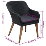 5 Piece Garden Dining Set Black - Extra Image