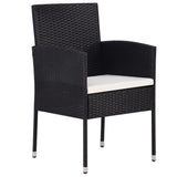 5 Piece Garden Dining Set Black - Close-Up Angle