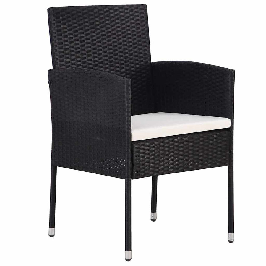 5 Piece Garden Dining Set Black