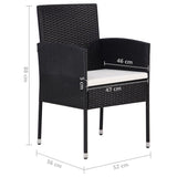 5 Piece Garden Dining Set Black - Extra Image