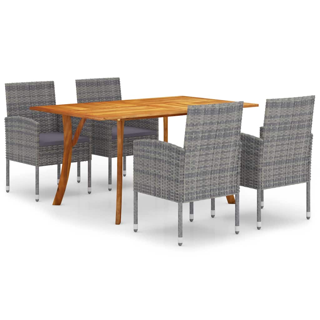 5 Piece Garden Dining Set Anthracite