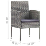 5 Piece Garden Dining Set Anthracite - Extra Image