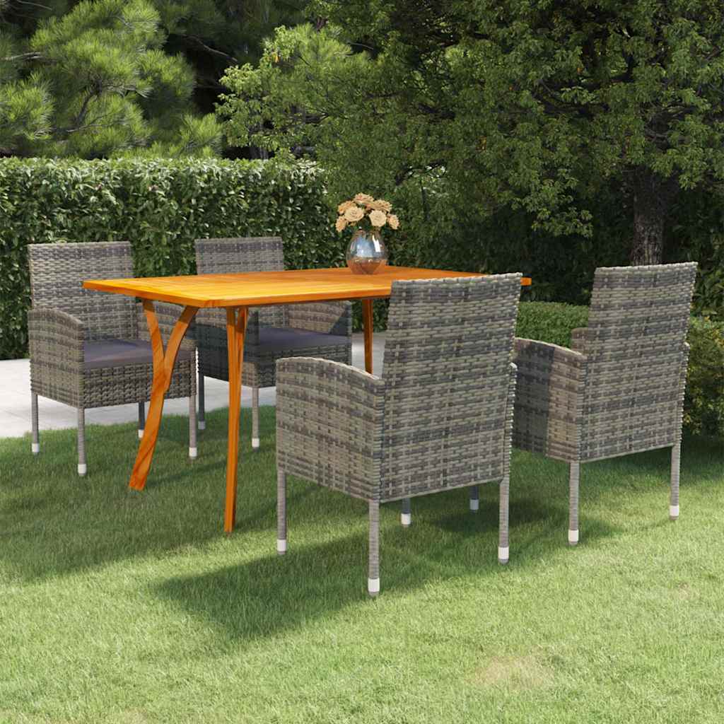 5 Piece Garden Dining Set Anthracite