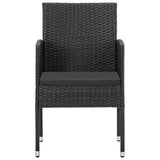 5 Piece Garden Dining Set Black - Low Angle