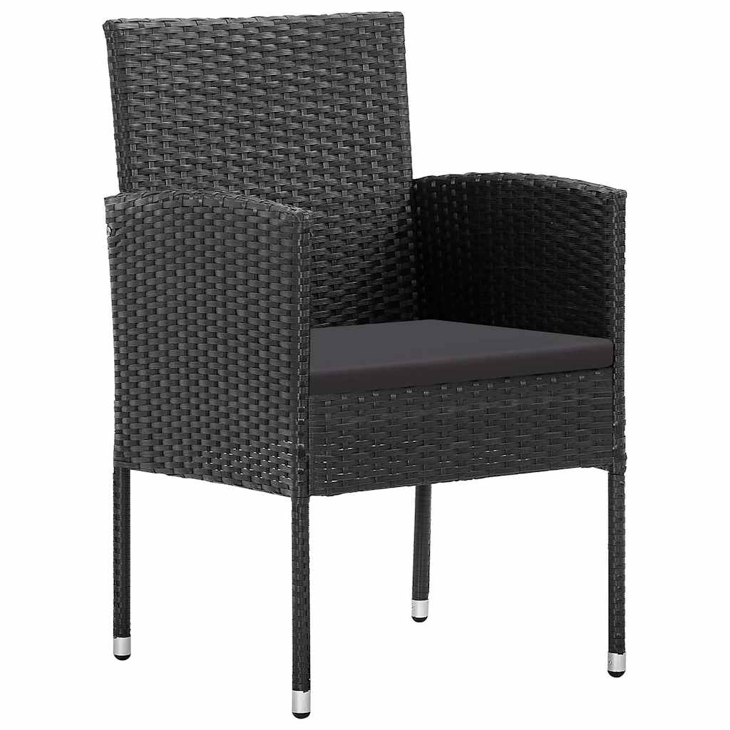 7 Piece Garden Dining Set Black