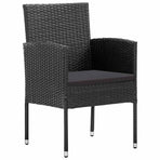 7 Piece Garden Dining Set Black