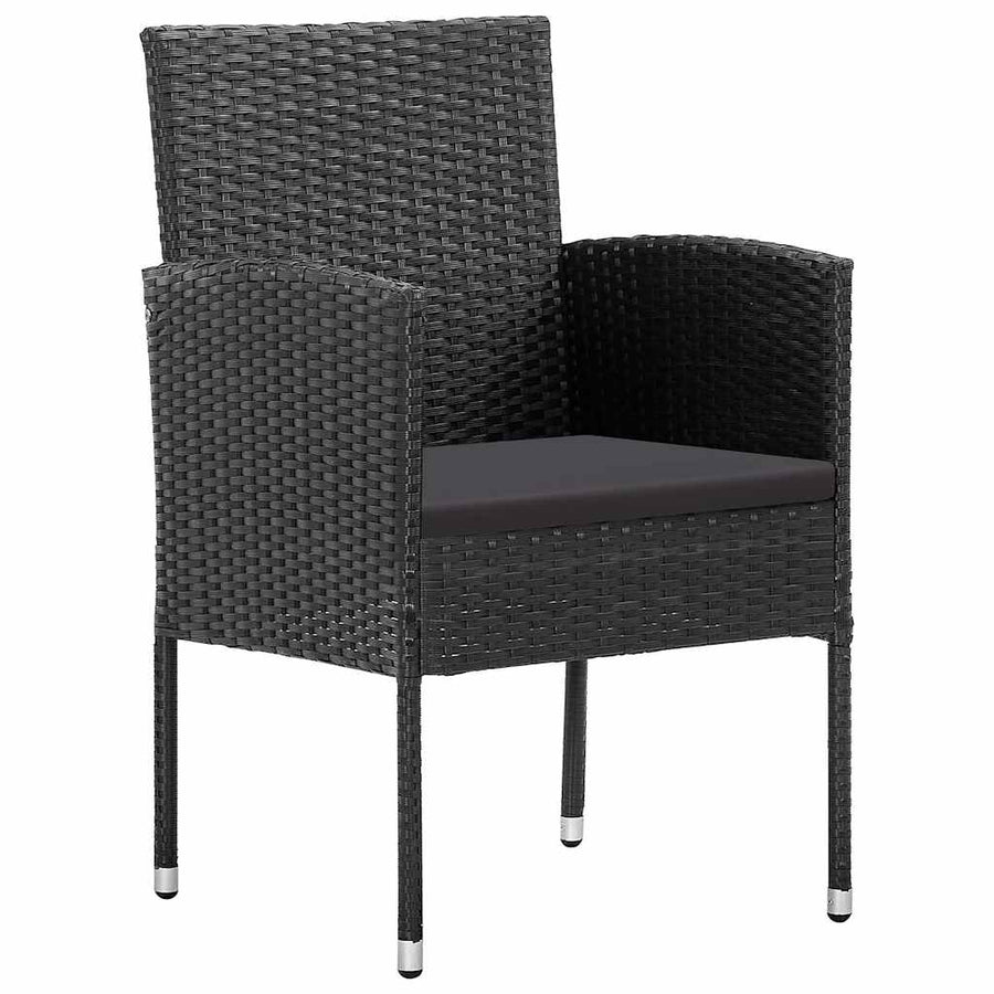 7 Piece Garden Dining Set Black