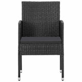 7 Piece Garden Dining Set Black - Low Angle