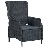 7 Piece Garden Dining Set Dark Grey - Low Angle