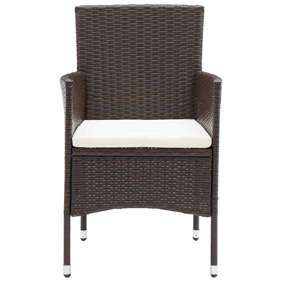 7 Piece Garden Dining Set Brown