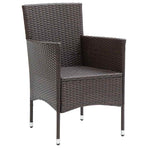 7 Piece Garden Dining Set Brown