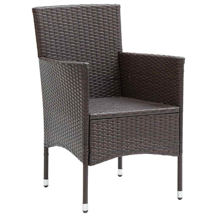 7 Piece Garden Dining Set Brown
