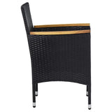 7 Piece Garden Dining Set Black