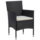 9 Piece Garden Dining Set Black