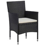 9 Piece Garden Dining Set Black