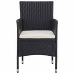 9 Piece Garden Dining Set Black