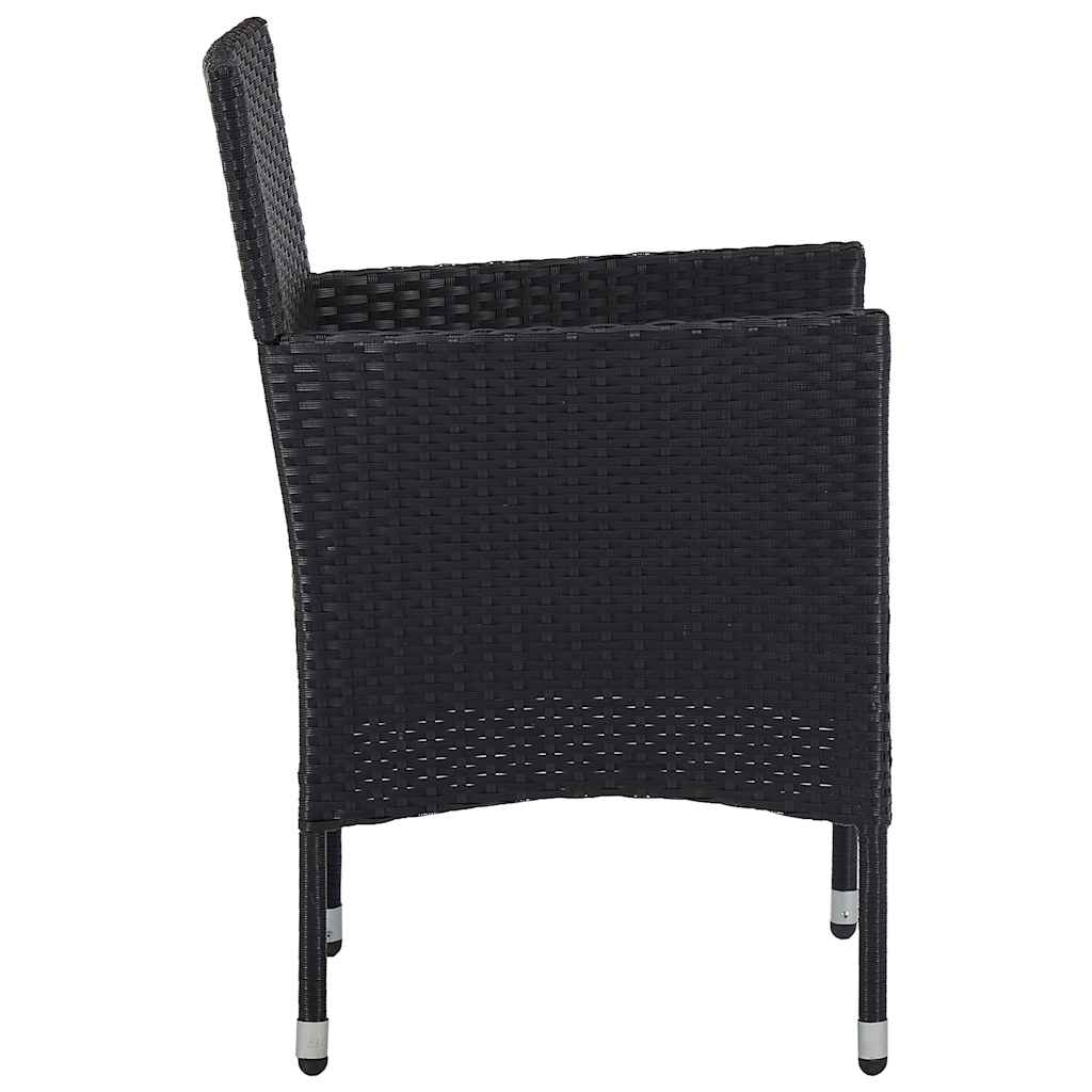 9 Piece Garden Dining Set Black