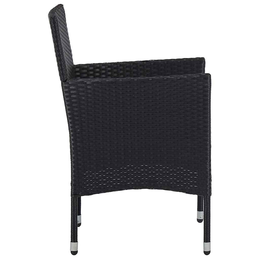 9 Piece Garden Dining Set Black