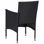 9 Piece Garden Dining Set Black