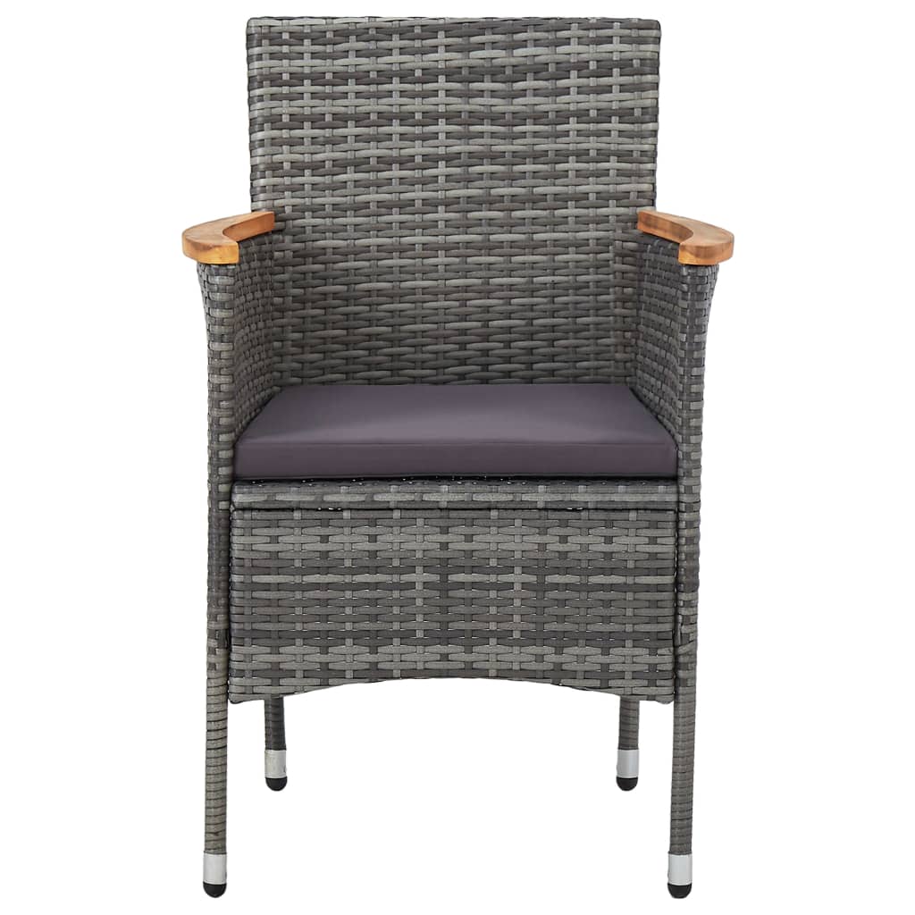 9 Piece Garden Dining Set Grey