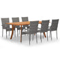 7 Piece Garden Dining Set Grey